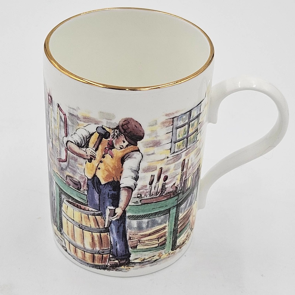 Crown Trent Cooper Barrel Vintage Fine Bone China Staffordshire England Mug